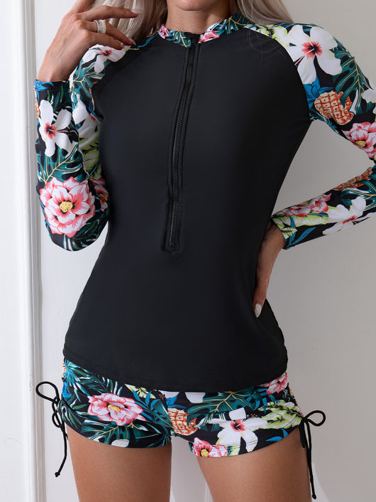 Traje de Baño Conservador Dos Piezas con Cierre Frontal y Manga Larga para Mujer - Image 7