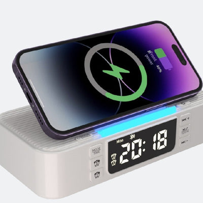 Lámpara Nocturna Inteligente con Carga Inalámbrica y Parlantes Bluetooth Duales - Image 6