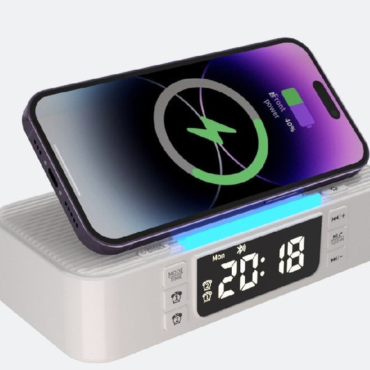 Lámpara Nocturna Inteligente con Carga Inalámbrica y Parlantes Bluetooth Duales - Image 6