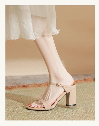 Sandalias de Tacón Grueso Estilo Europeo con Tira Trasera y Punta Abierta - Image 22
