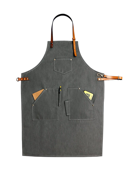 Delantal de Mezclilla con Correa de Cuero para Barista y Barbero - Image 8