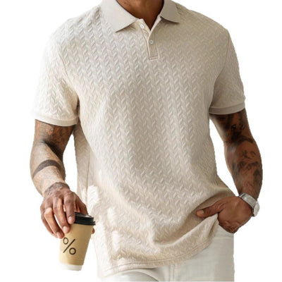 Polo Casual de Manga Corta con Textura para Hombre - Image 5