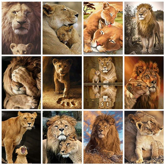 Pintura de Diamantes 5D - Bordado de León Animal - Image 17
