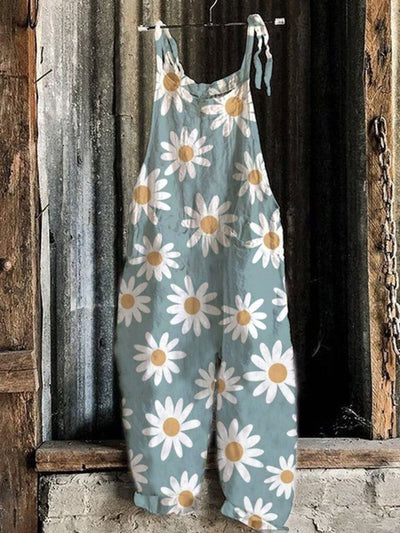 Jumpsuit Retro de Pierna Ancha con Estampado Dulce para Mujer - Image 32