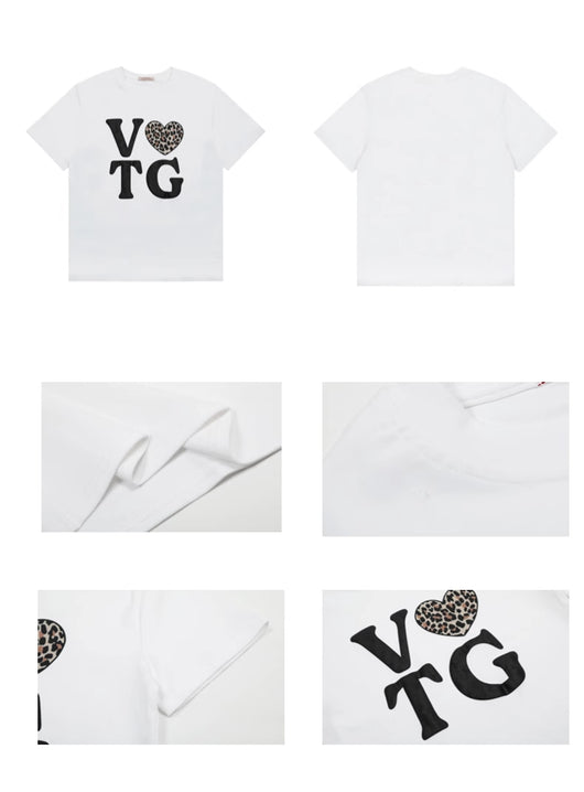 Camiseta Retro Suelta con Estampado de Carta de Amor para Mujer - Image 11