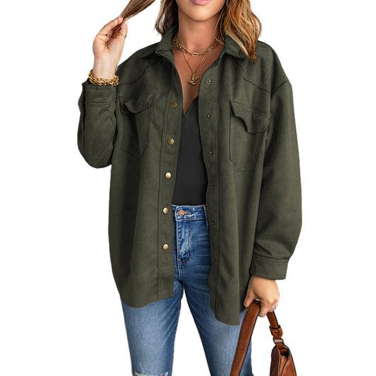 Chaqueta Ante Suave Otoño Mujer - Camisa Solapa Clásica Corte Holgado - Image 4