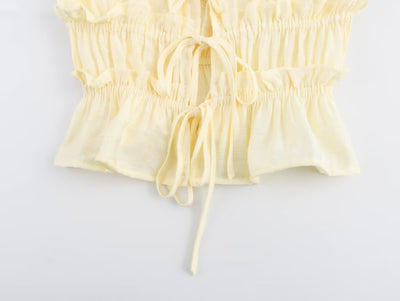 Blusa Ajustada Estilo Europeo Amarilla sin Mangas - Image 23