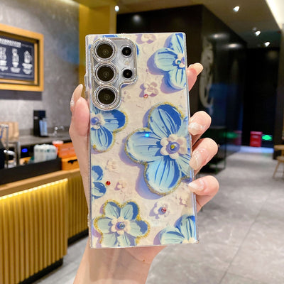 Funda para Celular con Diseño Floral de Diamantes y Protección de Lente - Image 10