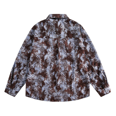 Camisa Suelta de Manga Larga Tie-Dye Tinta para Hombre - Image 11