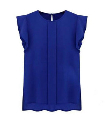 Blusa Chifón Cuello Redondo con Mangas Volantes - Image 11