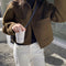 Cardigan Estilo Francés con Solapa Reductora y Bolsillos Dobles