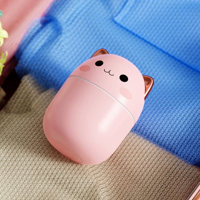 Three cute cat-shaped humidifiers in white, green, and pink, each with three filter sticks. - Image 18