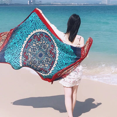 Pareo Étnico de Algodón y Lino - Toalla de Playa Oversized para Viajes - Image 2