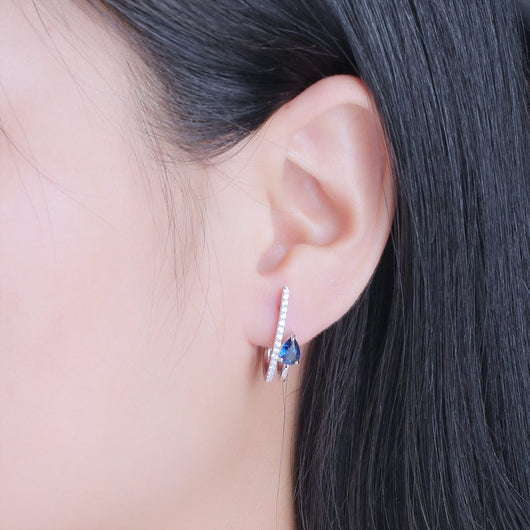 Aretes de Plata Esterlina con Zafiro Azul - Diseño Elegante - Image 4