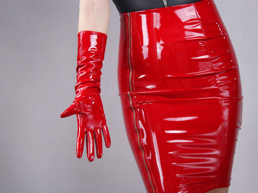 Guantes de Cuero PU Brillante Largos con Ajuste al Codo - Image 22
