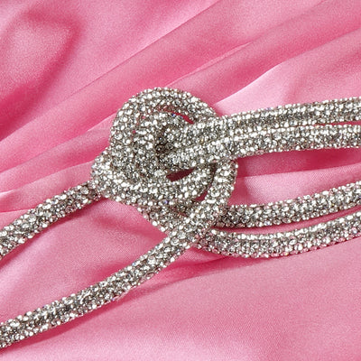Jumpsuit Cuello Alto Diamante en Colores Sólidos - Image 13