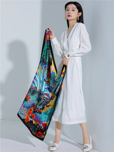 Pañuelo Cuadrado Retro Estampado para Mujer - Diseño Clásico - Image 48
