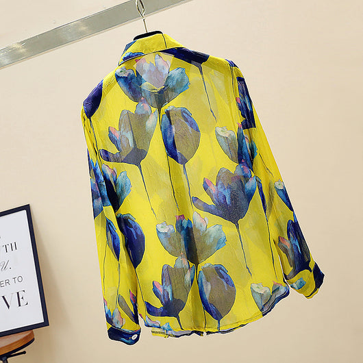 Blusa Estampada de Gasa Ligera para Mujer - Image 12