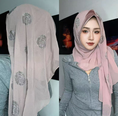Pashmina Brillante con Cristales de Diamante Rosa - Image 14