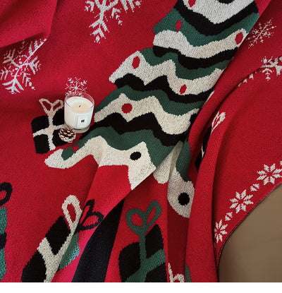 Manta Navideña Roja con Adornos para Sofá - Image 14