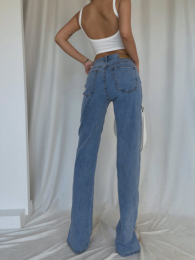 Pantalón Recto de Cintura Alta con Aberturas Laterales - Image 3