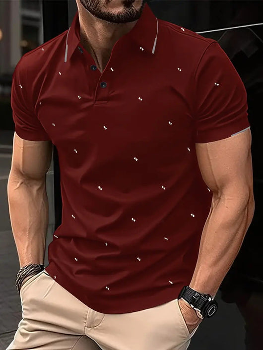 Polo Casual Holgado de Manga Corta Liso para Hombre - Image 25