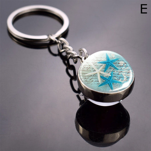 Llavero Esfera de Vidrio con Tortuga y Estrella de Mar - Diseño Divertido - Image 7