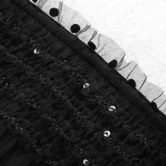 Vestido Elegante Femenino Lunares Malla Chifón - Image 16