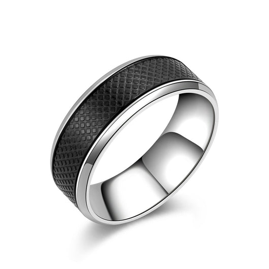 Anillo de Acero Titanio Negro para Hombre - Diseño Europeo y Americano - Image 8
