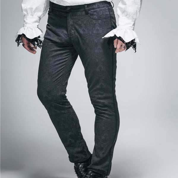 Pantalones Casuales Góticos de Cintura Recta para Hombre