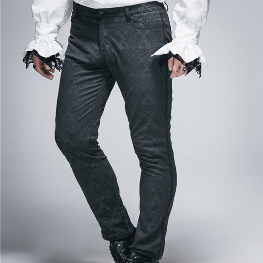 Pantalones Casuales Góticos de Cintura Recta para Hombre
