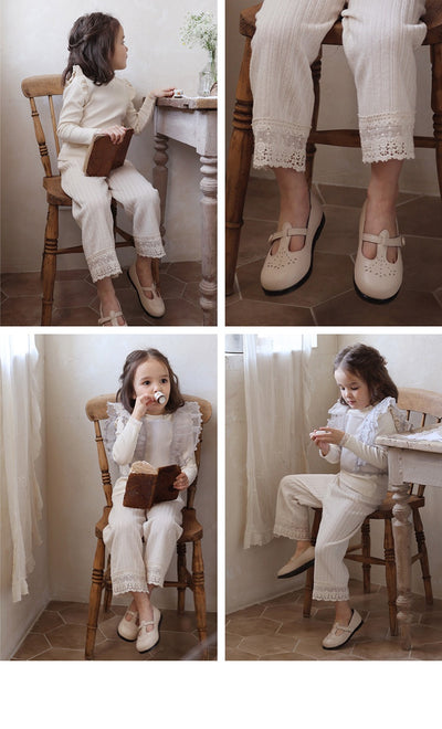 Pantalones Rectos de Punto Suave con Detalle de Encaje - Image 17