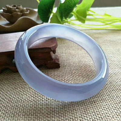 Pulsera de Calcedonia Azul Hielo Jade Transparente y Delicada - Image 4