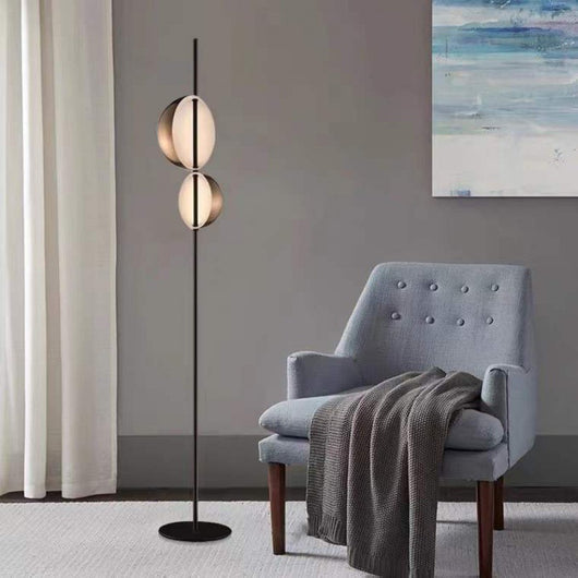 Lámpara de Pie Dorada Doble Cabezal para Sala y Dormitorio - Image 12