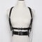 Double Pole Cross Strap Waist Seal And Detachable Chain Decoration Black