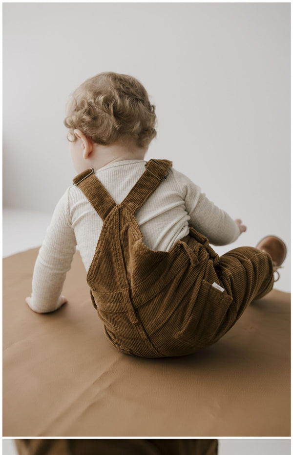 Pantalones Cortos de Pana con Tirantes para Bebé