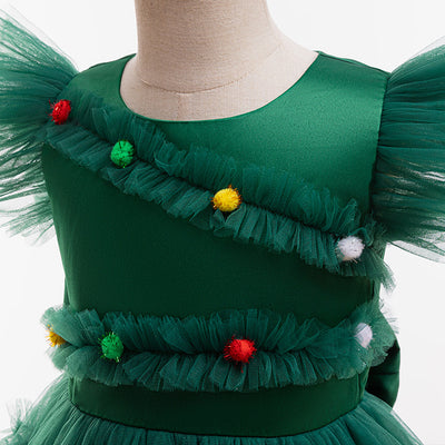 Vestido de Princesa Navideño con Lazo para Niña - Image 5