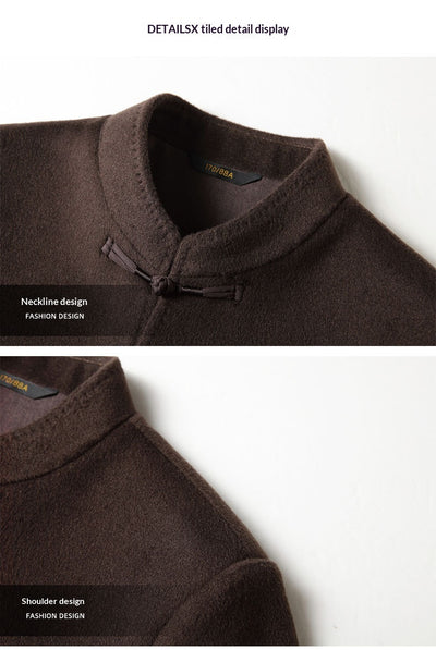 Abrigo de Lana para Hombre con Cuello Mao - Chaqueta Cálida de Estilo Asiático - Image 18