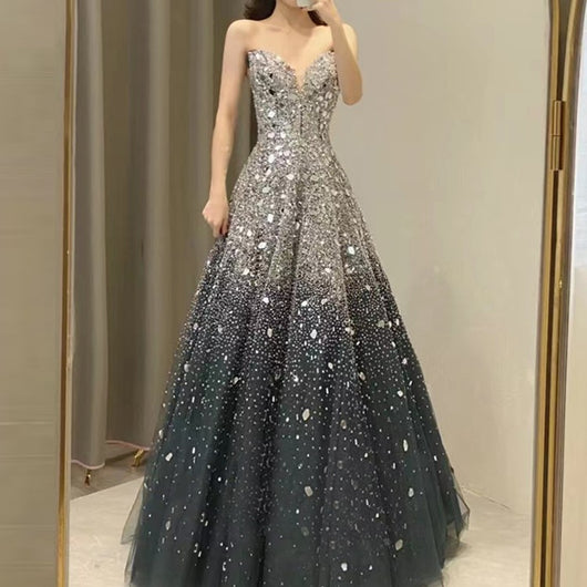 Vestido de Noche Azul Elegante para Bodas y Eventos - Image 10