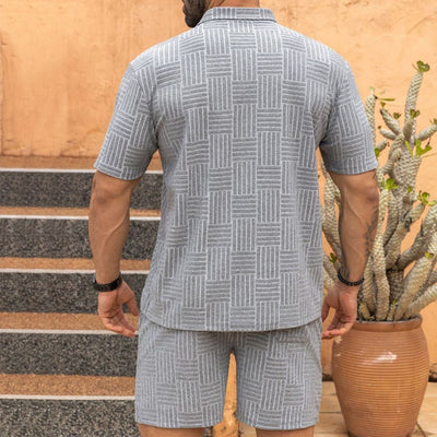 Camisa Casual Jacquard con Solapa y Botones - Conjunto Elegante para Hombre - Image 57