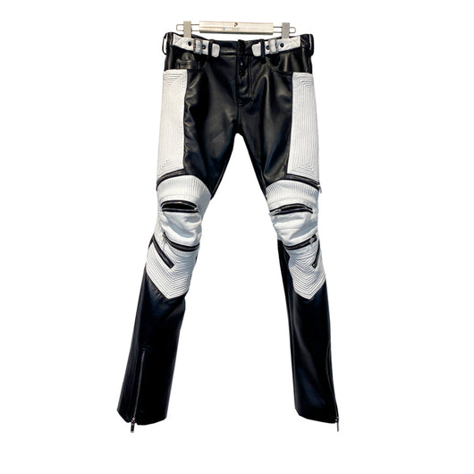 Pantalones de Cuero Gamuza Slim Fit con Cierre - Diseño Vanguardista para Hombre - Image 3