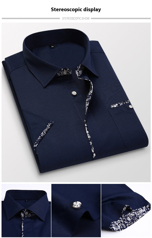 Camisa Casual Estilo Coreano Manga Corta Slim Fit Tallas Grandes Hombre - Image 18