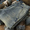 Pantalones Casuales Desgastados Estilo Americano en Tono Arena