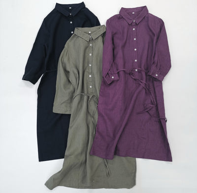 Cardigan Vestido Clásico Abotonado Largo para Mujer