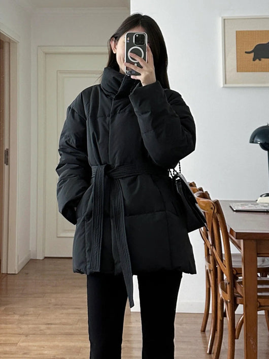 Chaqueta de Algodón con Cordones y Control de Cintura para Mujer - Image 11