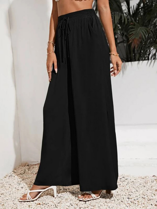 Pantalones Anchos de Talle Alto con Cintura Elástica Ajustable - Image 26