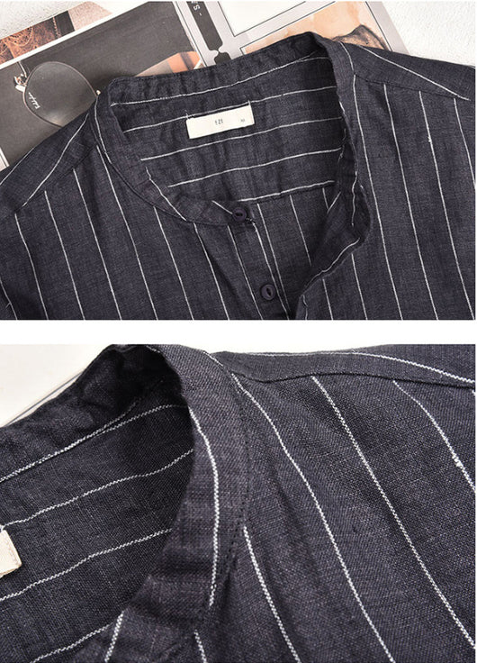 Camisa Polo Manga Corta a Rayas con Cuello Alto - Image 18