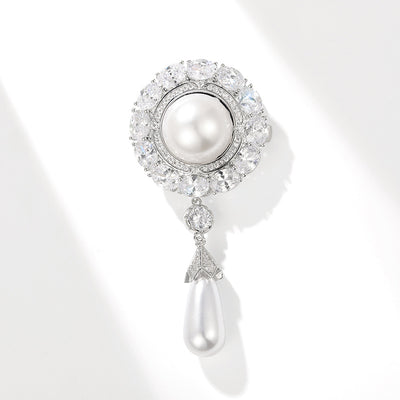 Broche de Circonita Estilo Palacio con Perlas de Agua Dulce - Accesorio de Temperamento - Image 6