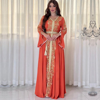 Vestido Árabe Dubái con Bordado y Apliques de Lujo - Image 4