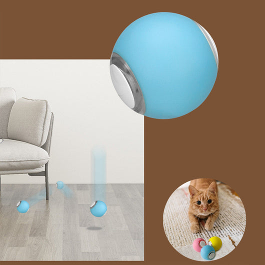 Light blue pet toy ball with a smooth finish and silver-toned accents, designed for interactive play. - Image 15